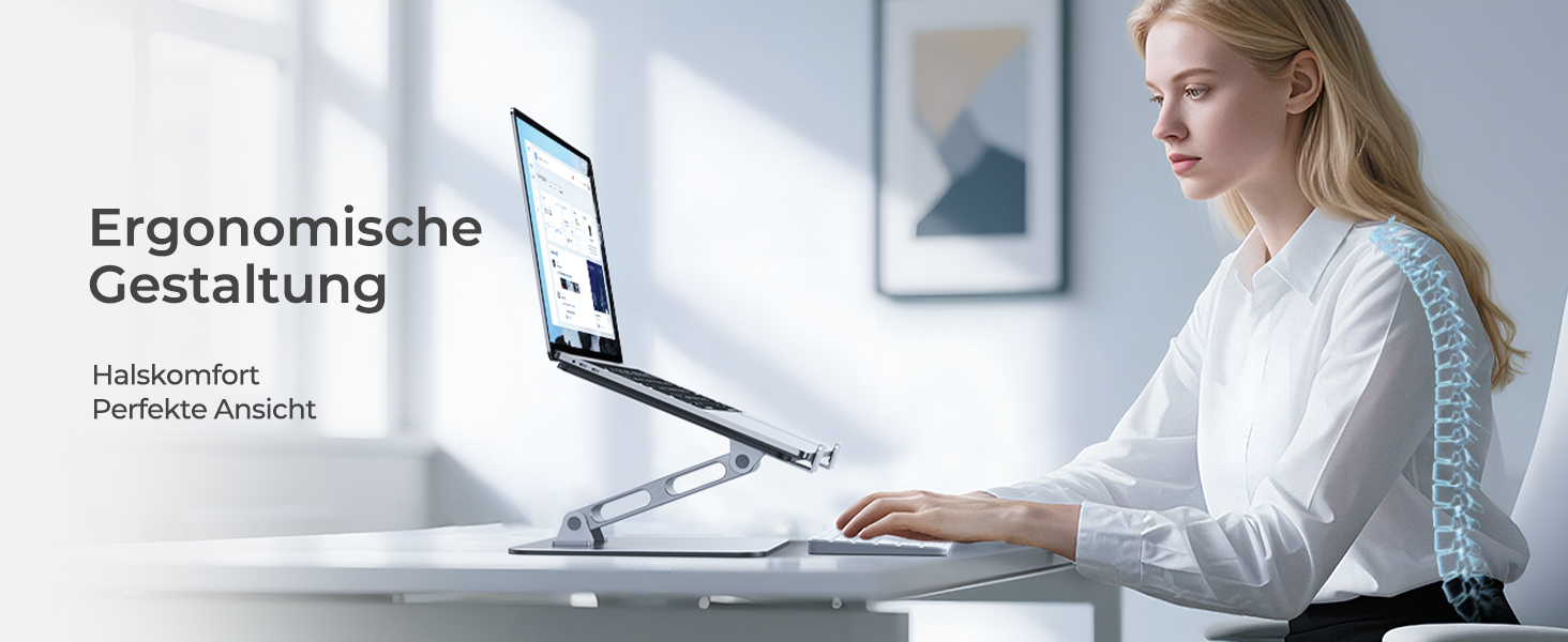 Регульований підставка для ноутбука: ергономічна, складна, з алюмінію, для MacBook Pro, HP (10–16