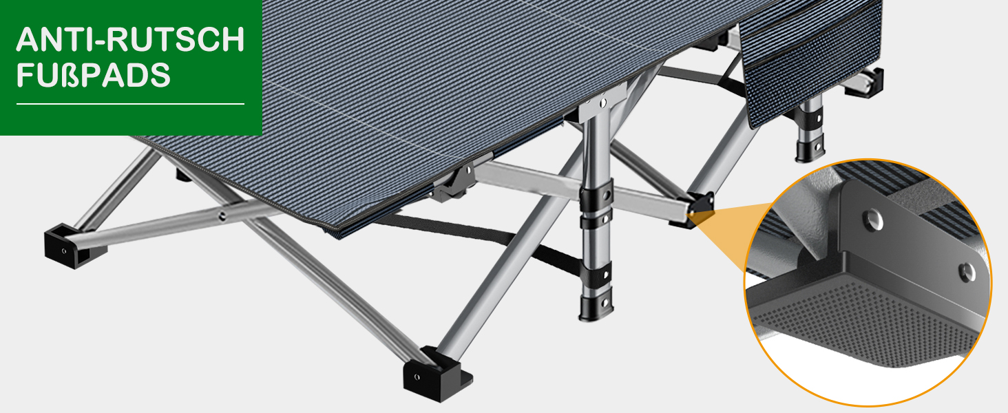 Розкладне ліжко ZIKEBTUY для кемпінгу та відпочинку: міцне, з матрацом, 200 кг, 190x71x36 см