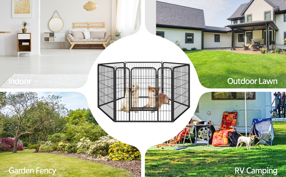 Клітка для собак Yaheetech з 8 секціями, 80x80 см, для дому та саду