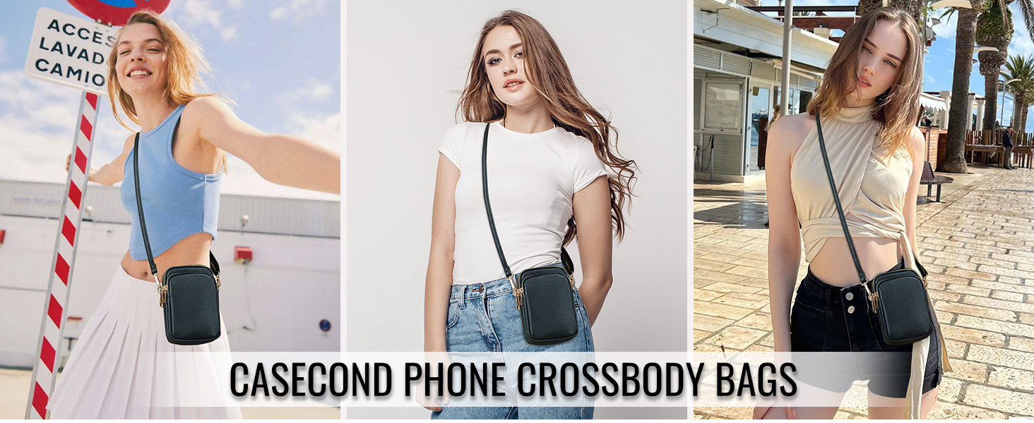 Сумка жіноча Mini Tasche на плече для телефону: кросбоді, гаманець, для iPhone 16 Pro Max/Samsung/Xiaomi до 7.5' - чорна