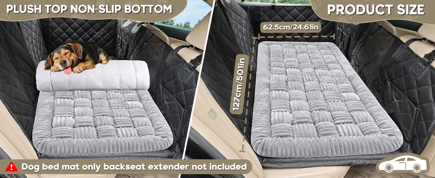 Килимок для собак у машину Loiion, захист заднього сидіння, чорно-білий, 127x62.5 см