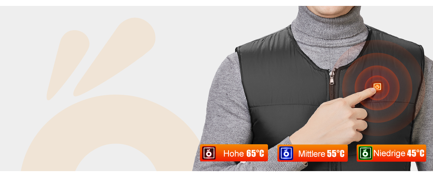 Обогріваючий жилет UNBON з V-подібним вирізом, чоловічий/жіночий, з Powerbank USB 10000mAh, 3 режими нагріву, 5 зон нагріву, чорний