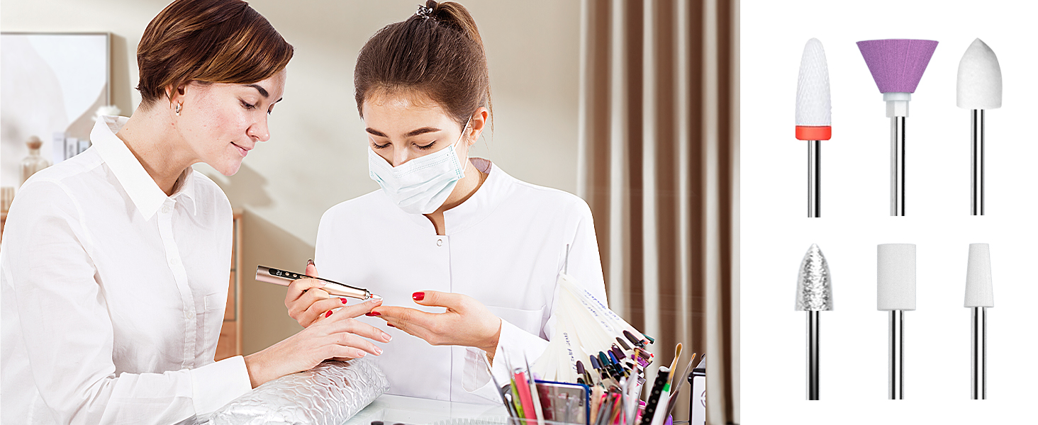 TOUCHBeauty Електрична пилка для нігтів: набір бездротовий, фрезер для манікюру та педикюру з LCD-дисплеєм, 5 швидкостей, тихий, пилозахисний, USB-зарядка (гель, акрил)