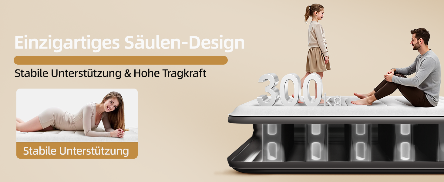 Надувне ліжко CHILLSUN® для 2 осіб, 203x152x46 см з електричним насосом, водонепроникне, для кемпінгу та гостей