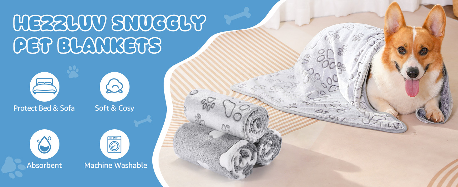 3 штуки флісові підстилки для собак - миючі, 104x76 см, сірі. Підстилки для собак, котів, цуценят. Захист диванів та ліжок.