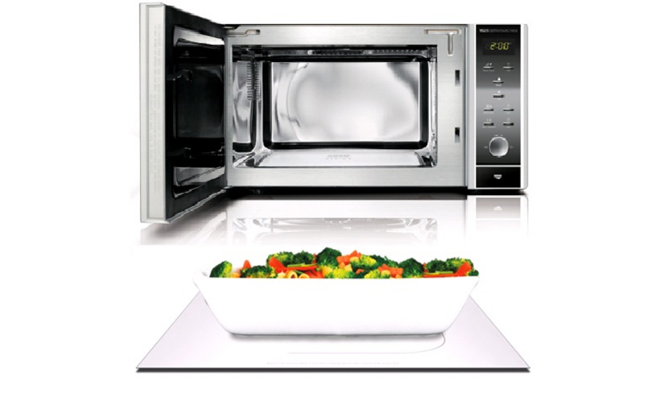 Мікрохвильова піч CASO MG20 Ceramic з грилем 2-в-1 | Керамічний нагрівач, решітка-гриль для 2 рівнів, 900 Вт, 1000 Вт гриль, 20 л, нержавіюча сталь, дзеркальне покриття