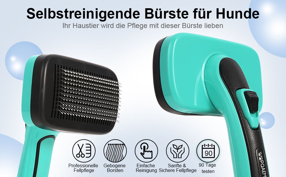 Щітка для собак і котів, самоочисна, для вичісування підшерстка та випадаючого хутра, для довгошерстих та короткошерстих порід, делікатна до шкіри, зменшує випадання шерсті, догляд за шерстю, зелена