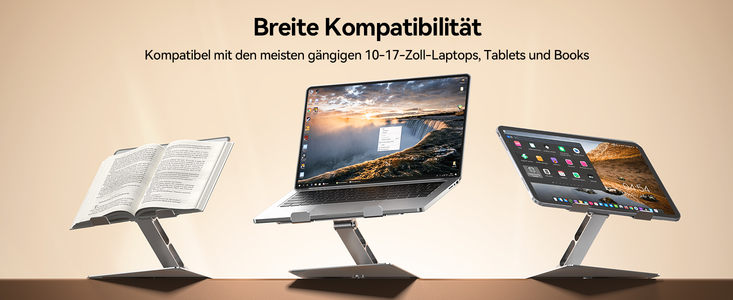 Підставка для ноутбука TECKNET, регульована висота, 360° обертання, складна, для MacBook Air/Pro, до 17