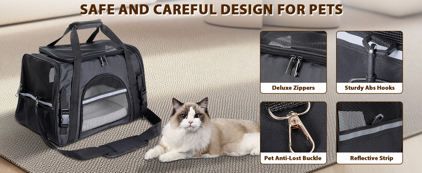 Транспортна переноска для котів та собак Romon Transportbox, 44x28x25 см, чорна