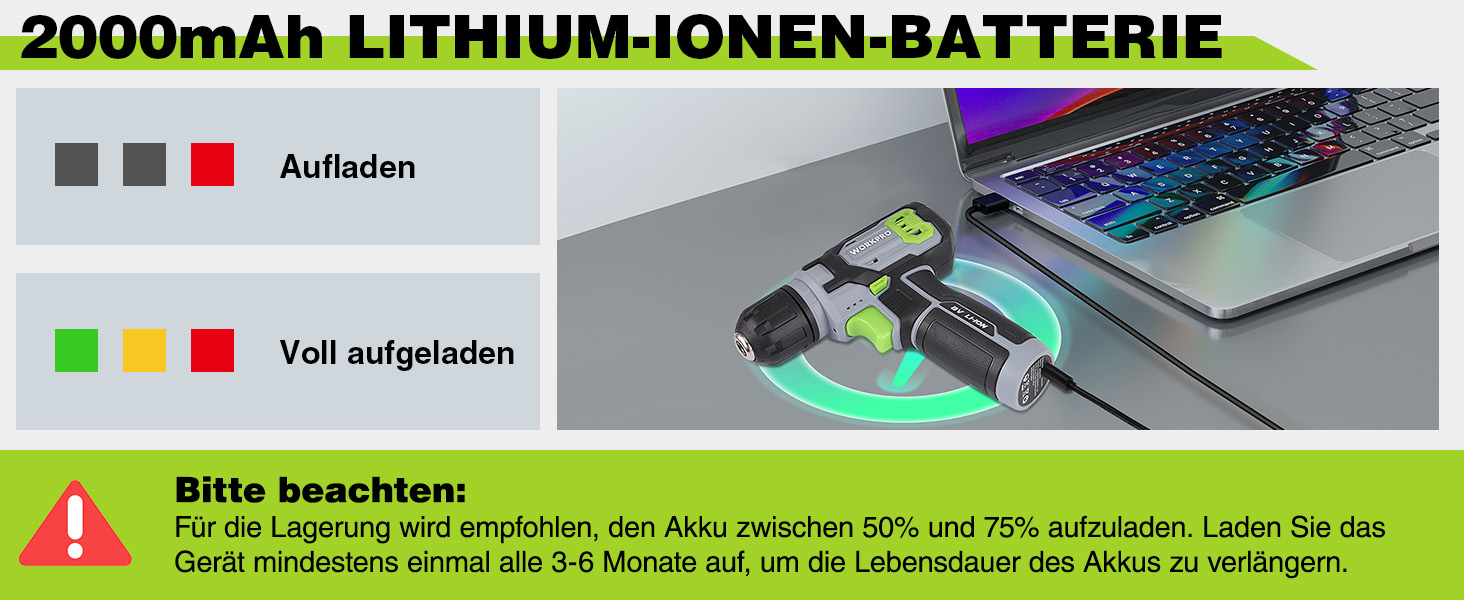 WORKPRO Акумуляторний шуруповерт 8V з набором 53 аксесуари, регульована швидкість, LED-ліхтик, для домашніх ремонтів та DIY
