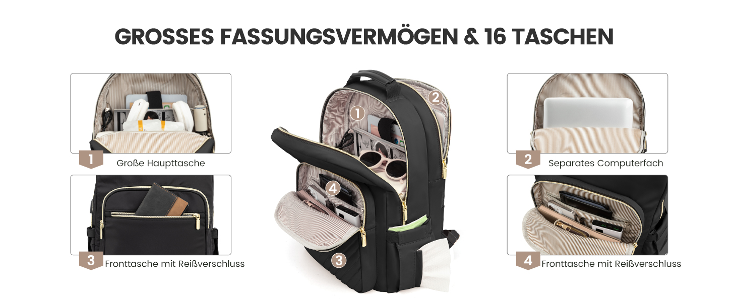 LOVEVOOK Рюкзак для жінок, великий, 15.6