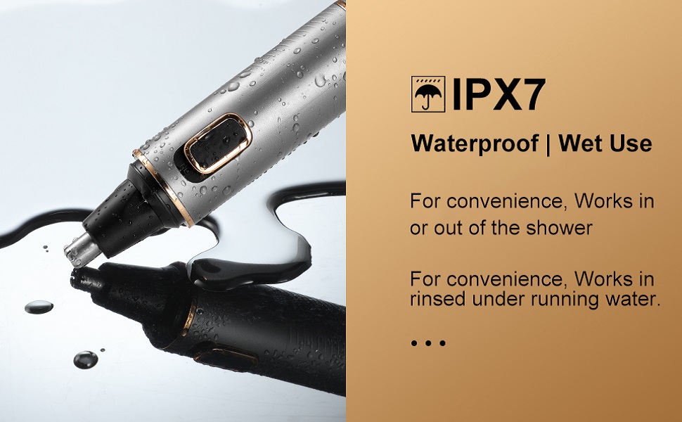 Триммер для носа Areyzin 2025 Upgrade: рожевий/сірий, водонепроникний, з двома лезами