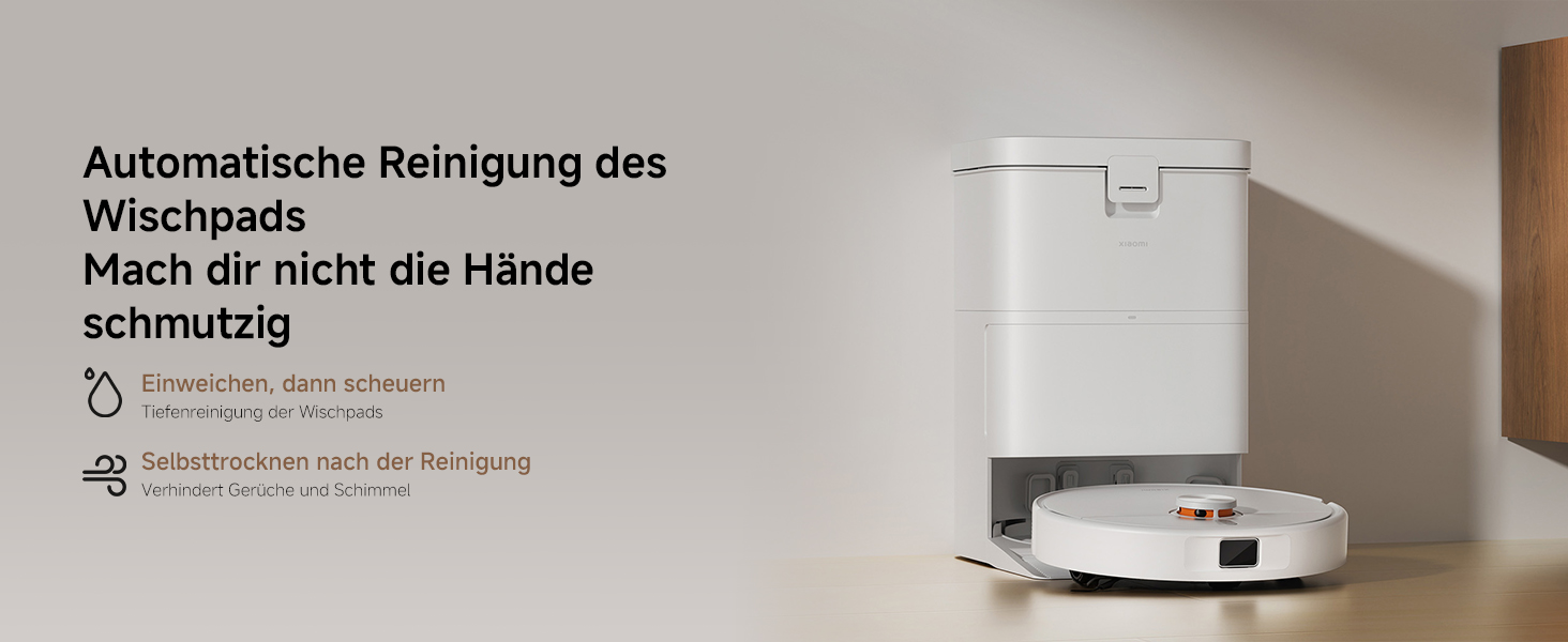 Робот-пилосос Xiaomi H50 (2026) з функцією вологого прибирання, потужність всмоктування 6000 Па, піднімаючі швабри