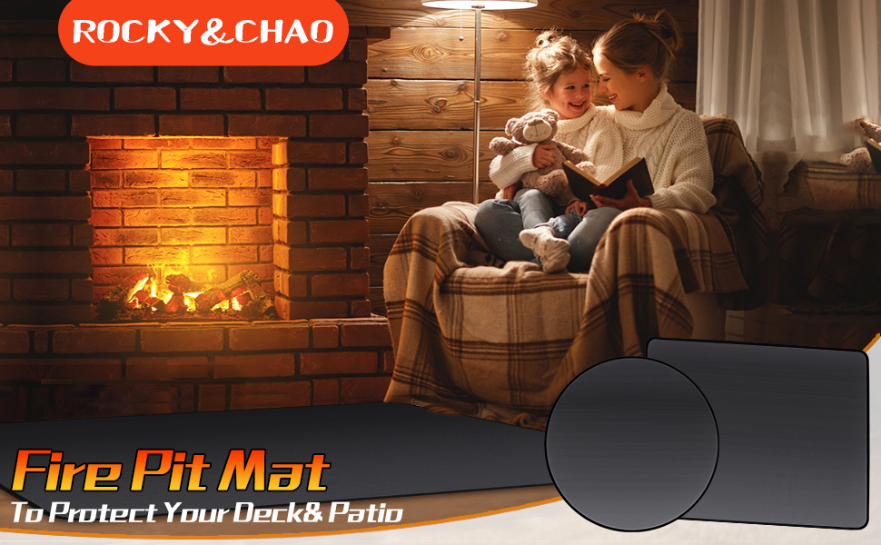 Вогнетривкий килимок для гриля та мангала ROCKY&CHAO, захисна підкладка з скловолокна та алюмінію 152x107 см для кемпінгу та тераси