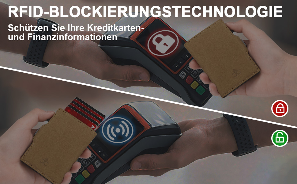 Чоловічий гаманець з відділенням для монет та RFID захистом, Slim Wallet Pop-up, для 9-11 карт, з кишенею для ID та відділенням для грошей, Smart Wallet для чоловіків (Верблюжий колір)