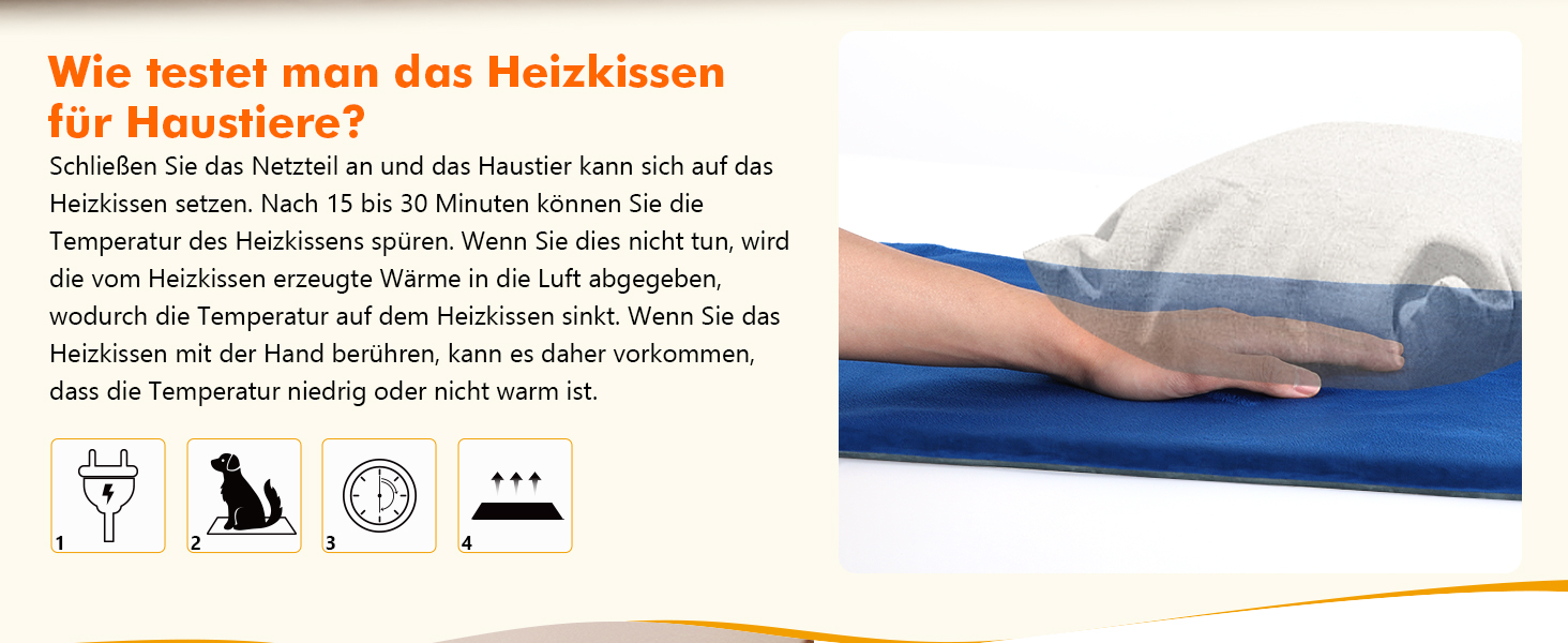Електричний килимок для домашніх тварин Pecute - зі стабільною температурою, 40x50 см