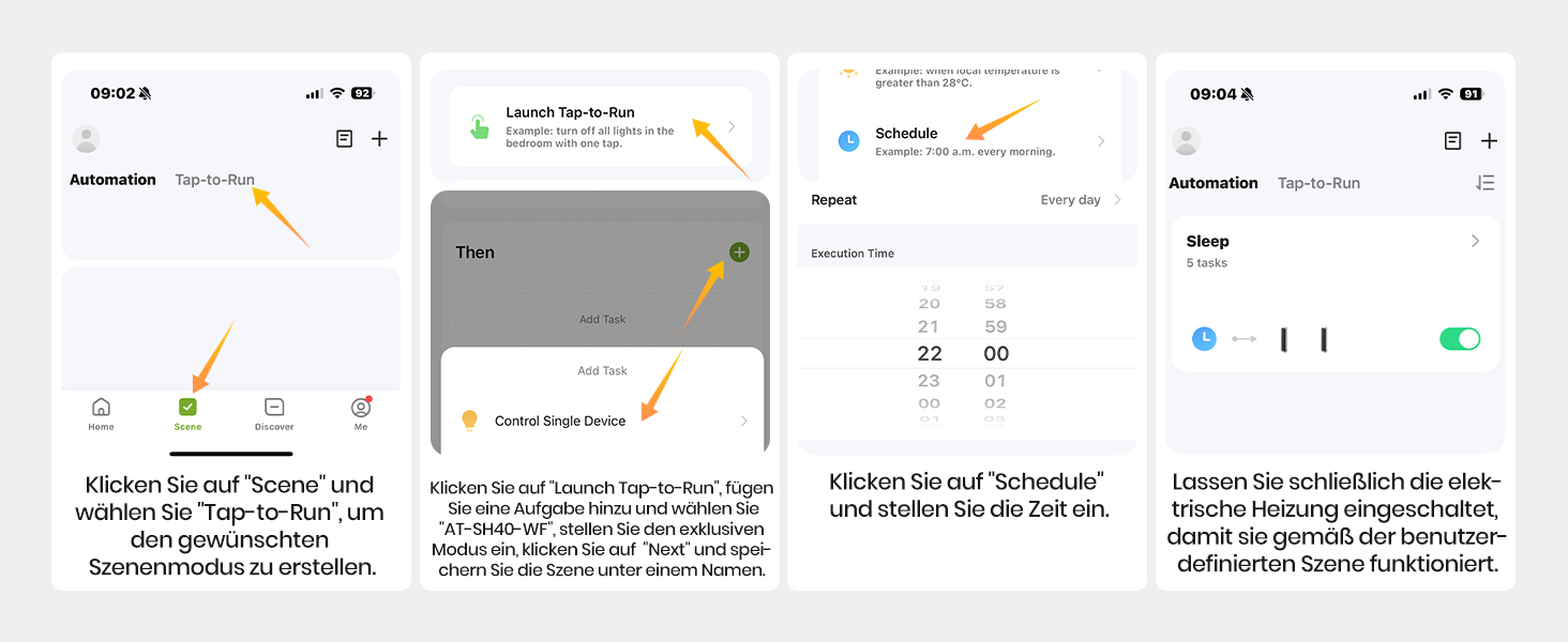 Електричний обігрівач 1500W, керамічний, тихий, з таймером 12 годин, осциляція 70°, захист від перегріву та перекидання, сумісний з Alexa & Google Assistant, чорний, 1 шт. + 4 режими