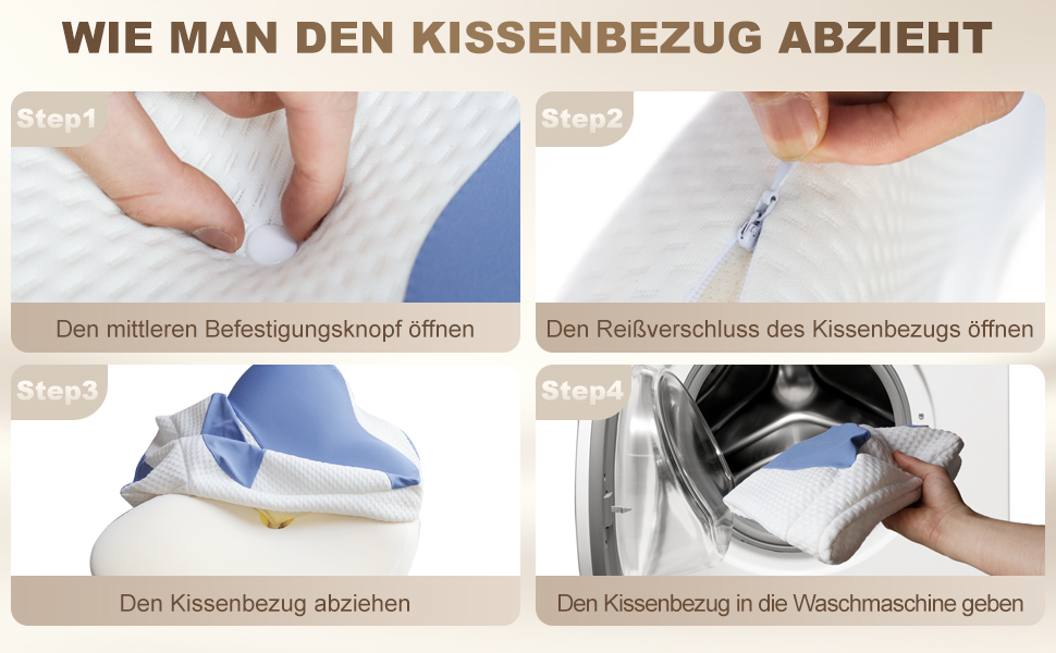 Ортопедична подушка для шиї та плечей, Memory Foam, 66x40x14 см, блакитна. Підходить для сну на спині, боці та животі.