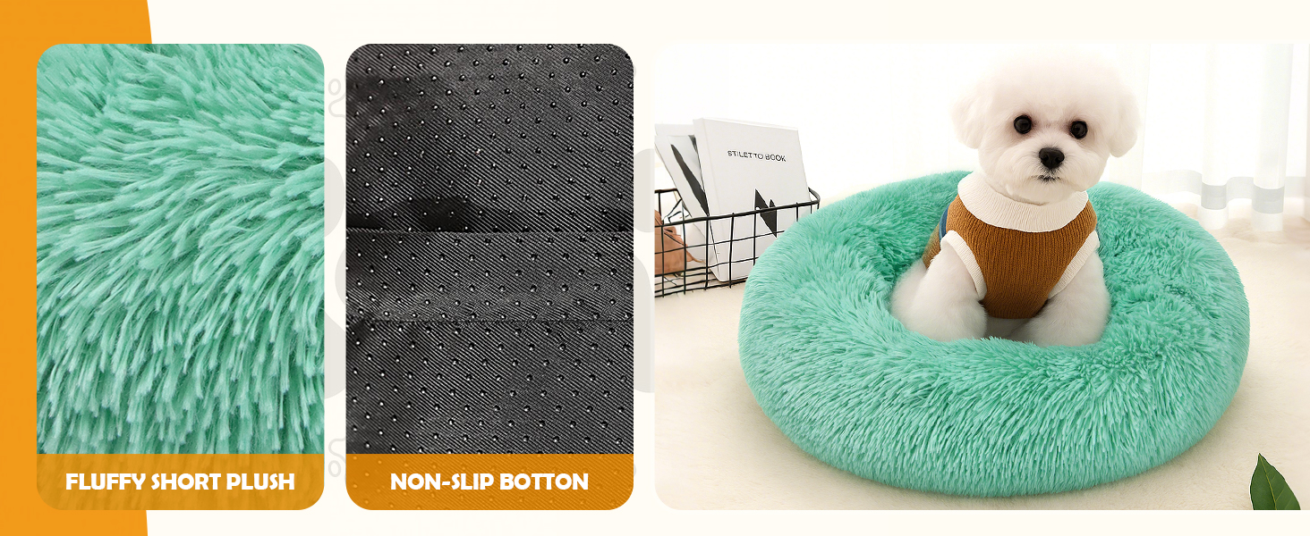 М'яке кругле ліжко для собак та котів, 50 см, рожеве/темно-зелене, 50x50x20 см, миється, не слизьке