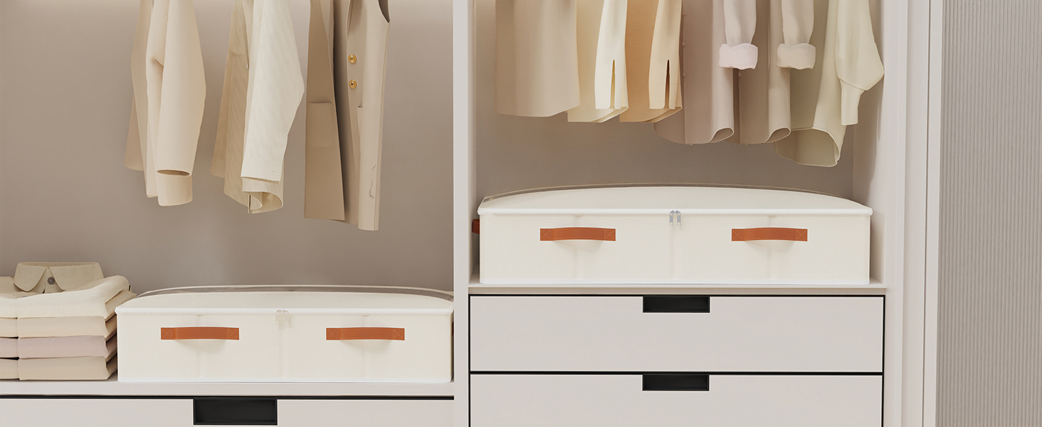 Комод-органайзер під ліжко Yawinhe, 2 шт., з прозорою кришкою та ручками, 80x40x15 см, для зберігання речей у спальні