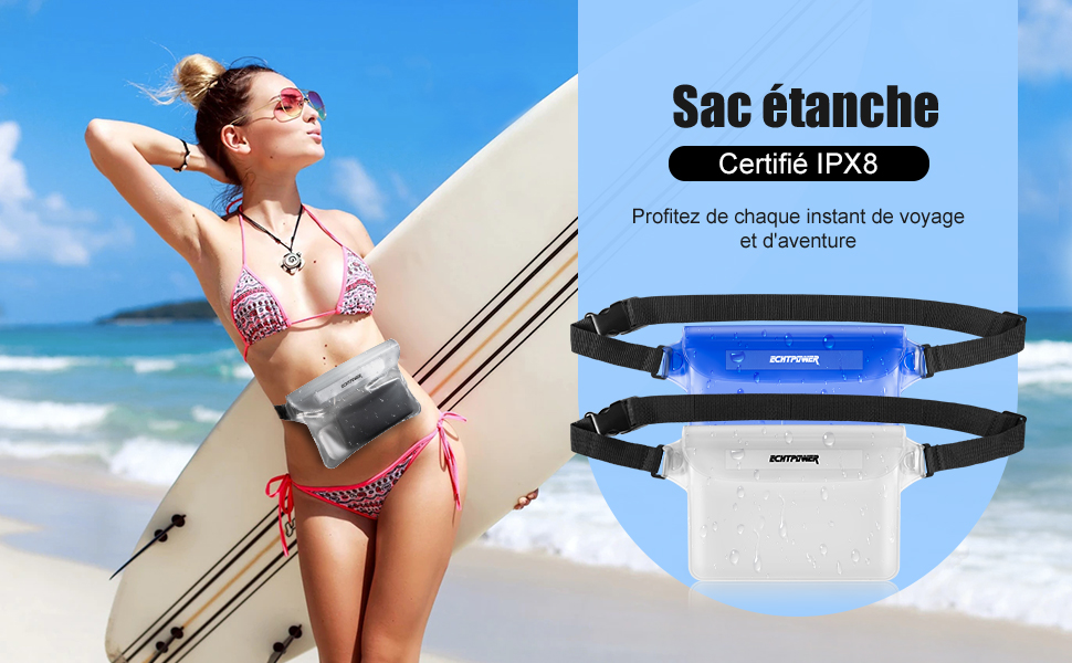 Накидка для шиї ECHTPower WPD-wasserdicht - водонепроникна, унісекс, блакитна та прозора