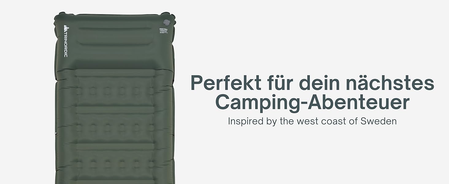 Каремат надувний екстра-товстий 12 см, ширина 70 см з помпою та подушкою для кемпінгу, туризму та велопоходів