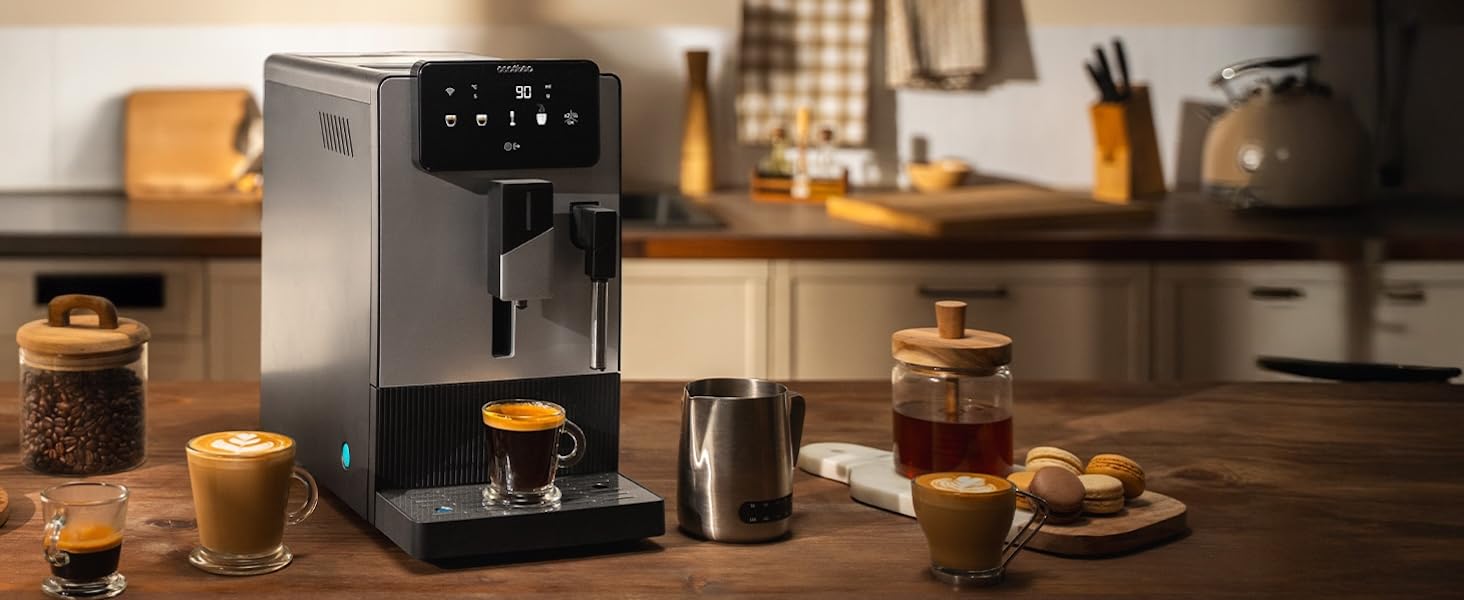 Кавомашина автоматична Cecotec Cremmaet Steam Latte Art Elite 1500 Вт, 19 бар, керамічні жорна, 1.1л + 400мл резервуари