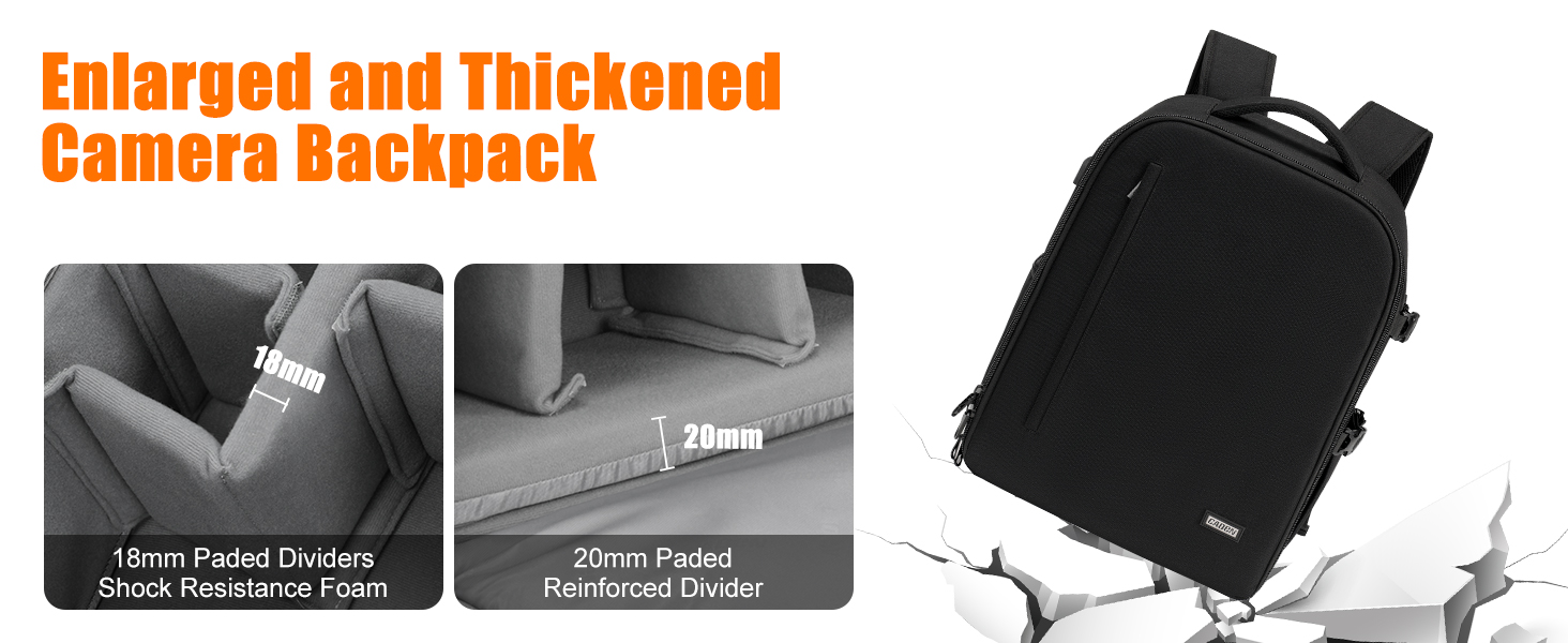 CADeN Professional Trolley Large Camera Backpack Bag для DSLR/SLR/Mirrorless камер. Водонепроникний рюкзак-тележка для фотообладнання Sony, Canon, Nikon з аксесуарами, 2.0 XL, Чорний