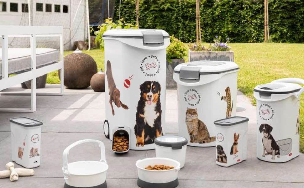 Контейнер для корму для собак Curver Love Pets 10 л – білий з собачим мотивом