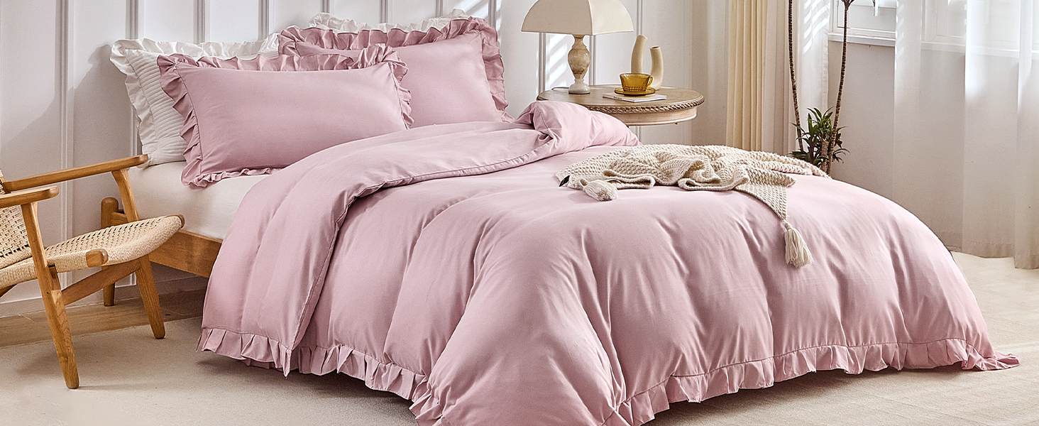 Комплект постільної білизни Lekesky 135x200 (4 частини) - сірий, з квітковим візерунком, мікрофібра, поліестер