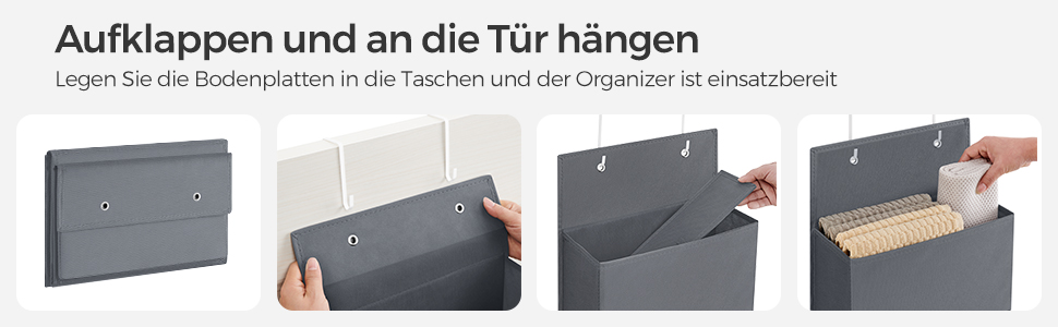 Органайзер для шафи SONGMICS з 4 кишенями, 12 x 33,5 x 100 см, сірий