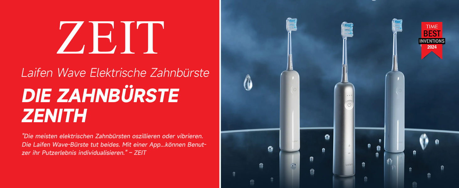 Laifen Wave Spezial Electric Toothbrush - Oscillating & Vibrating Sonic Toothbrush for Adults with App, 2 Brush Heads (Gray)