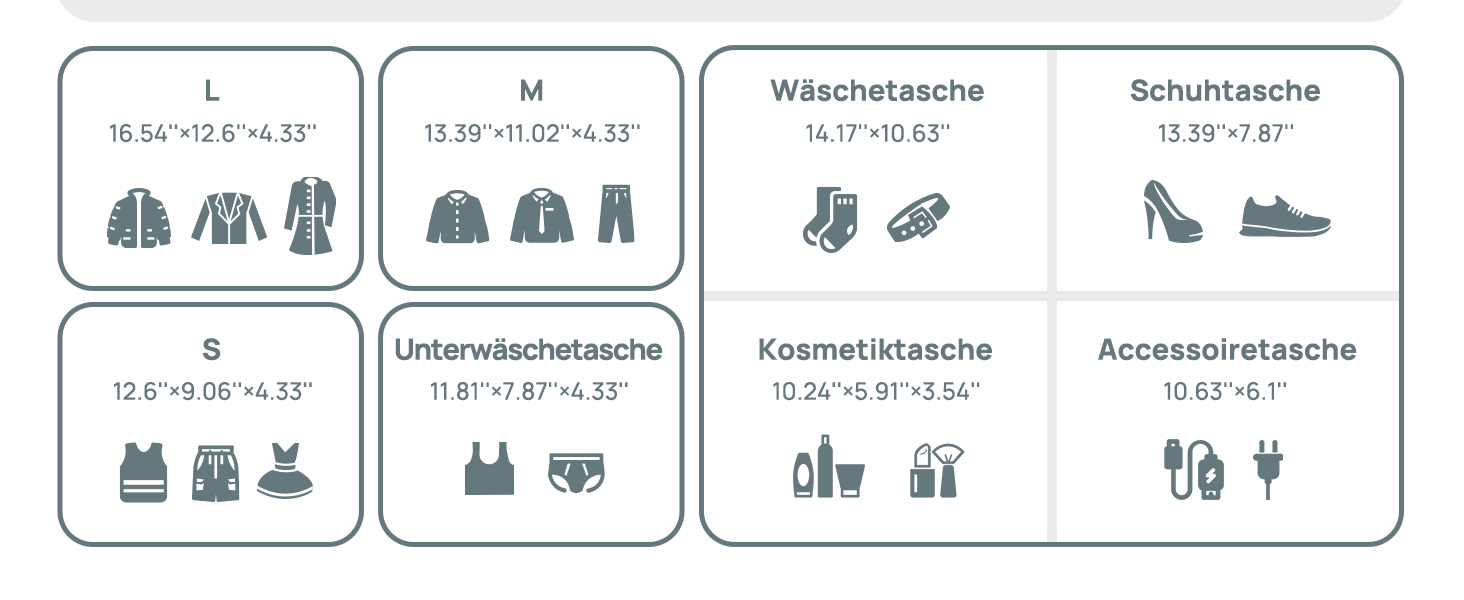 Органайзери для валізи 8 шт., дорожні куби для подорожей, водонепроникні, з косметичкою, сірі