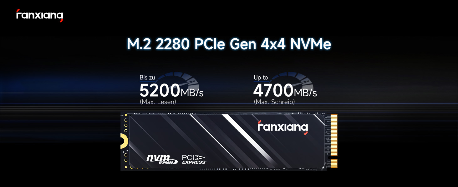 SSD накопичувач Fanxiang NVMe 1TB, M.2 PCIe Gen4x4, 4750 MB/s для ПК та ноутбука