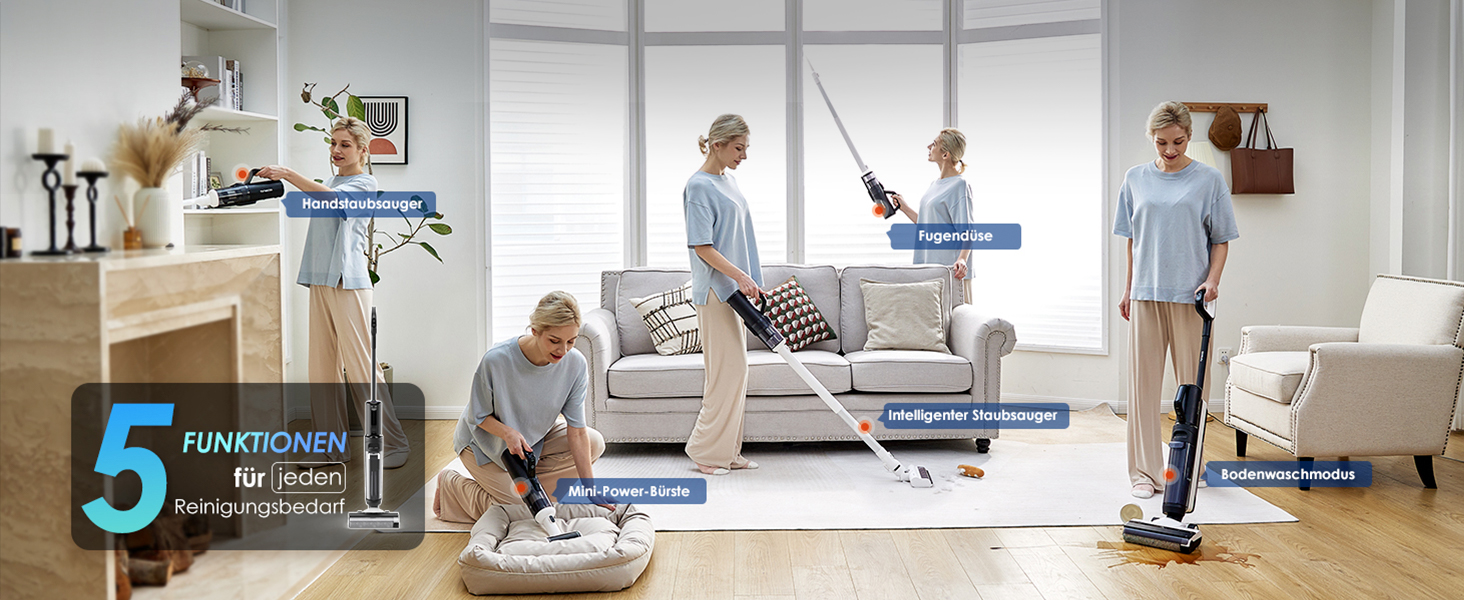 Бездротовий пилосос Tineco S5 Combo: ідеальний для шерсті тварин та липких забруднень, тихий, з дисплеєм