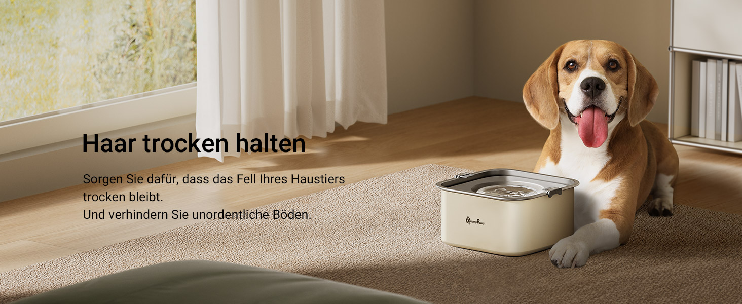 Миска для собак DownyPaws 3L, неркає, з нержавіючої сталі, чорна. Для дому та вулиці, запобігає розбризкуванню води.