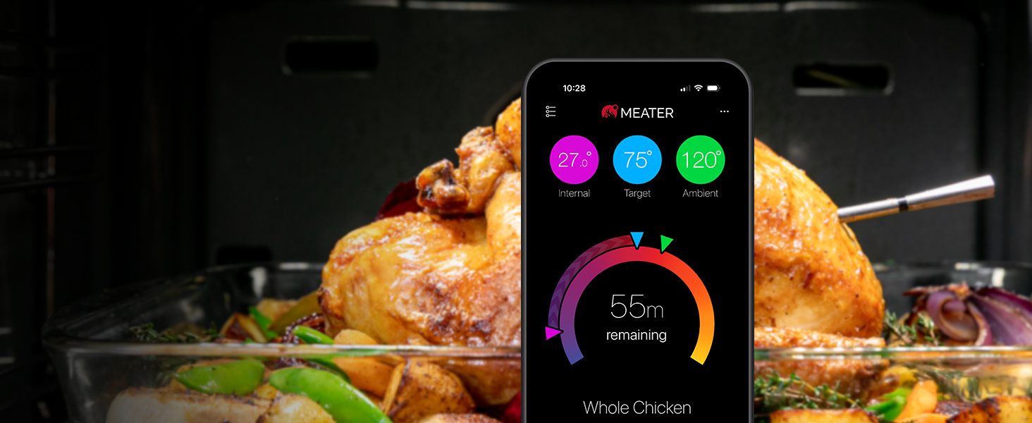 MEATER Pro 2 Plus – Розумний м'ясний термометр нового покоління, водонепроникний, до 550°C, для кухні, BBQ і гриля, багатосенсорний, велика дальність