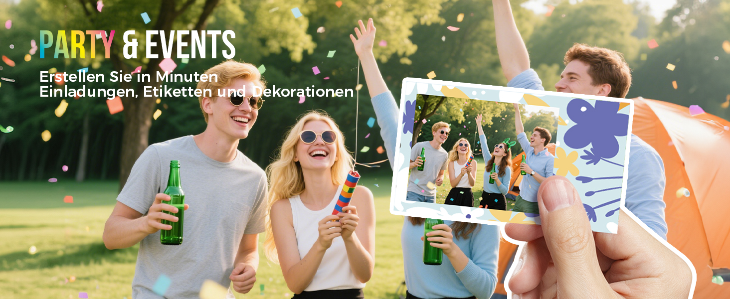 Портативний міні-принтер Nelko PP01 для фотографій з телефону (iOS & Android), 20 папірців, наклейки, білий