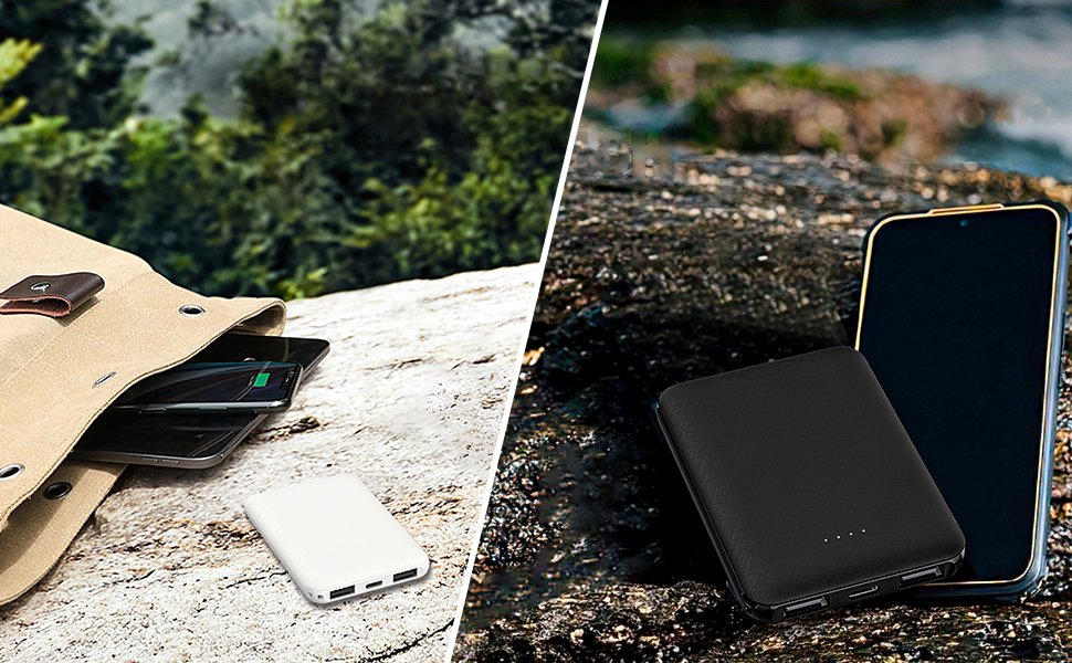 Портативний зарядний акумулятор 5000mAh 007 (Чорний та Білий) - 2 шт.