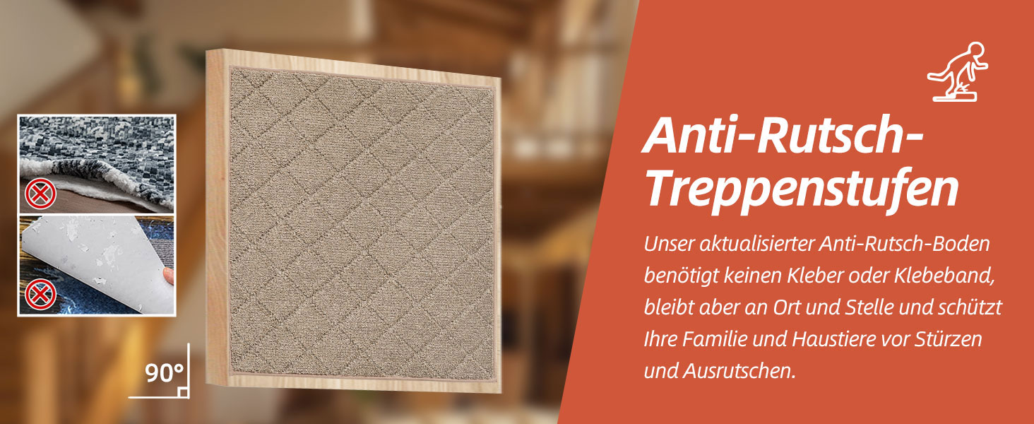 Ковзаючі килимки на сходи COSY HOMEER, 15 шт., 70 x 22 см, антиковзаючі, самоклеючі, машинне прання, 100% поліестер, TPE-підкладка, для дітей, літніх людей та домашніх тварин, сірий та білий