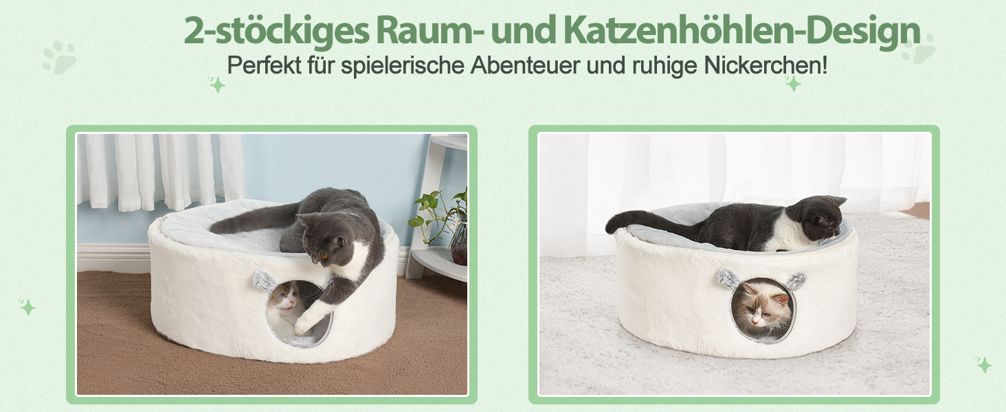 Кітчеве ліжко GUUSII HOME для котів: затишна печерка, м'яке гніздо, 60x45x27 см