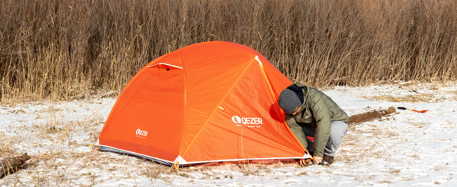 Намет кемпінговий купольний 2-місний Campingzelt водонепроникний, вітростійкий, для походу, кемпінгу та активного відпочинку (Помаранчевий)