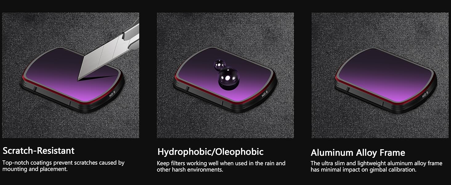 Набір фільтрів STARTRC для DJI Osmo Pocket 3 Creator Combo: CPL, ND 8, ND 16, ND 32, ND 64, ND256 (магнітні, версія з алюмінію)