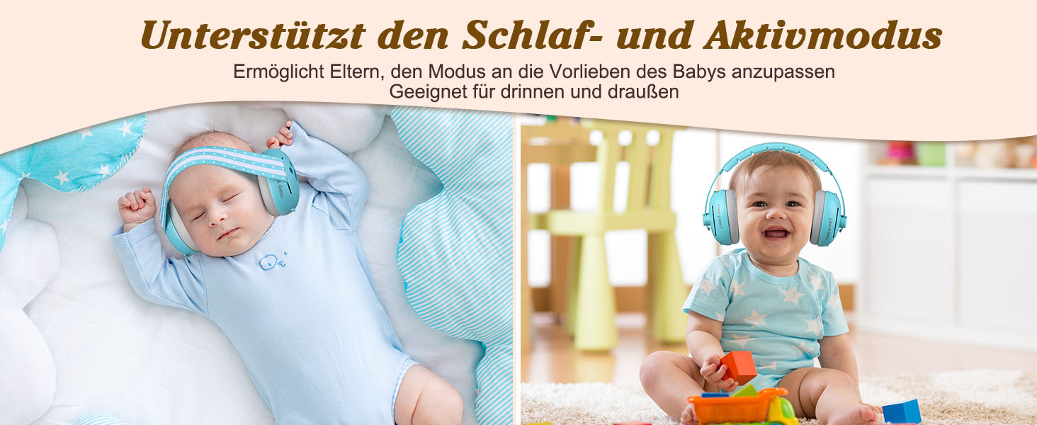 Навушники для захисту від шуму Lilian&Gema для немовлят - 2 в 1, блакитні