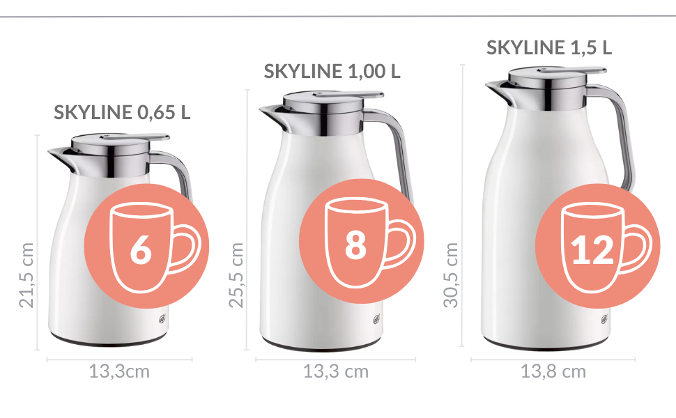 Термос Alfi SKYLINE 1.0л лавандово-матовий, нержавіюча сталь з гігієнічним скляним вкладишем, термоізоляція, зручний кришкою з кнопкою, ергономічна ручка, для кави та чаю, 1000 мл