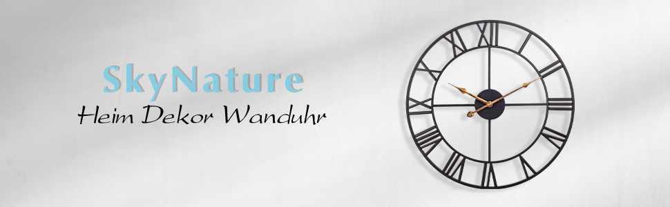 Large Wall Clock, European Industrial Vintage Wall Clock with Roman Numerals, Silent No Ticking Sounds Metal Wall Clock, Decorative Wall Clock for Living Room, Kitchen, Bedroom - 35cm, Black
