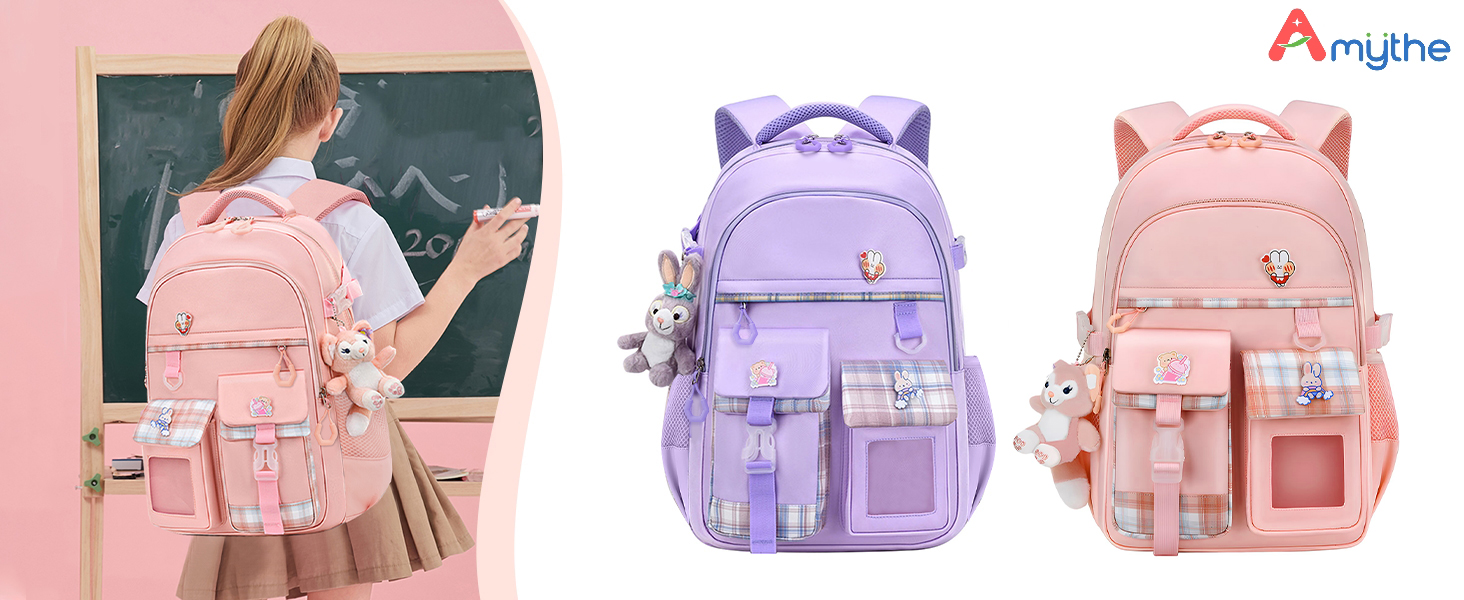 Дитячий рюкзак для дівчинки-підлітка, нейлоновий, водонепроникний, легкий, 9-15 років, фіолетовий