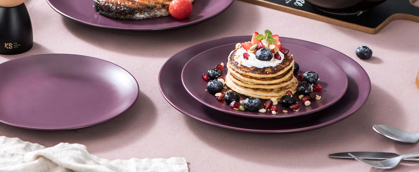 Набір посуду Vancasso BACCHE 16-частинний, кераміка, для 4 осіб, стиль Vintage, колір Ягода