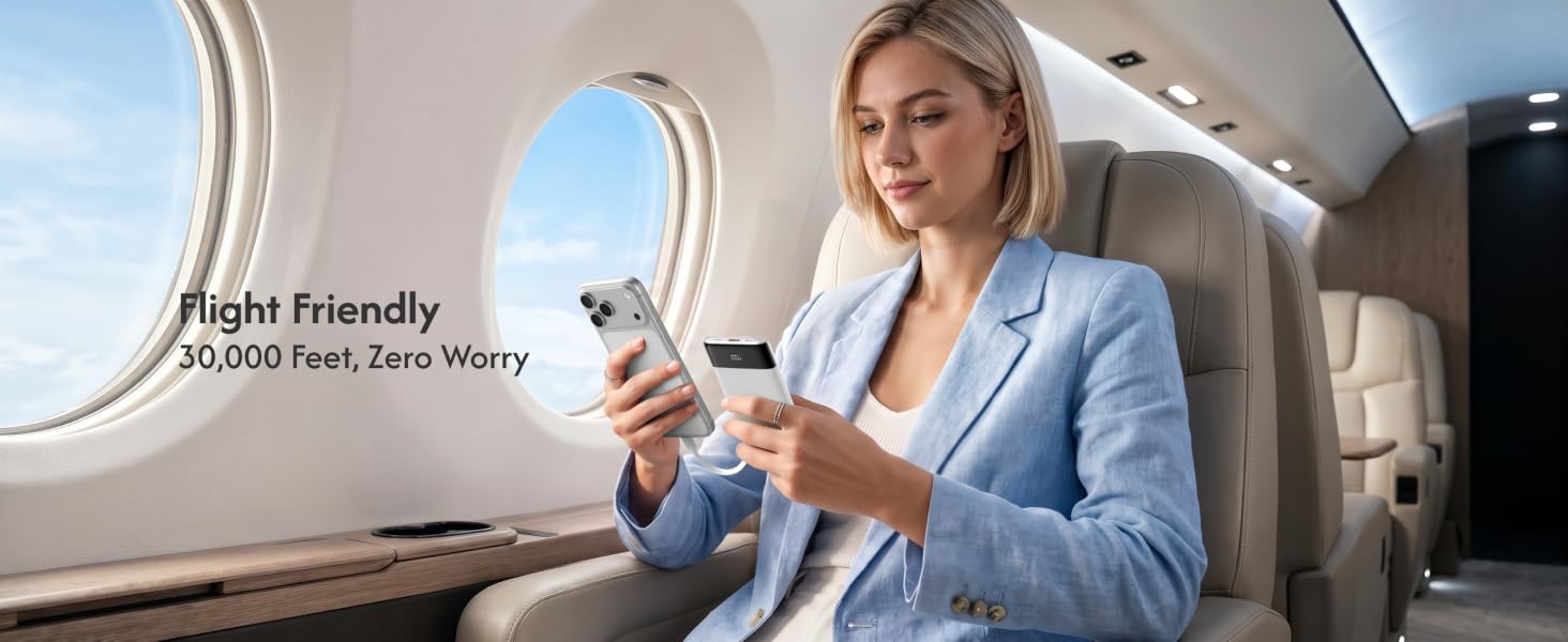 Повербанк VEGER 10000mAh 22.5W з вбудованим кабелем USB-C, швидка зарядка, білий