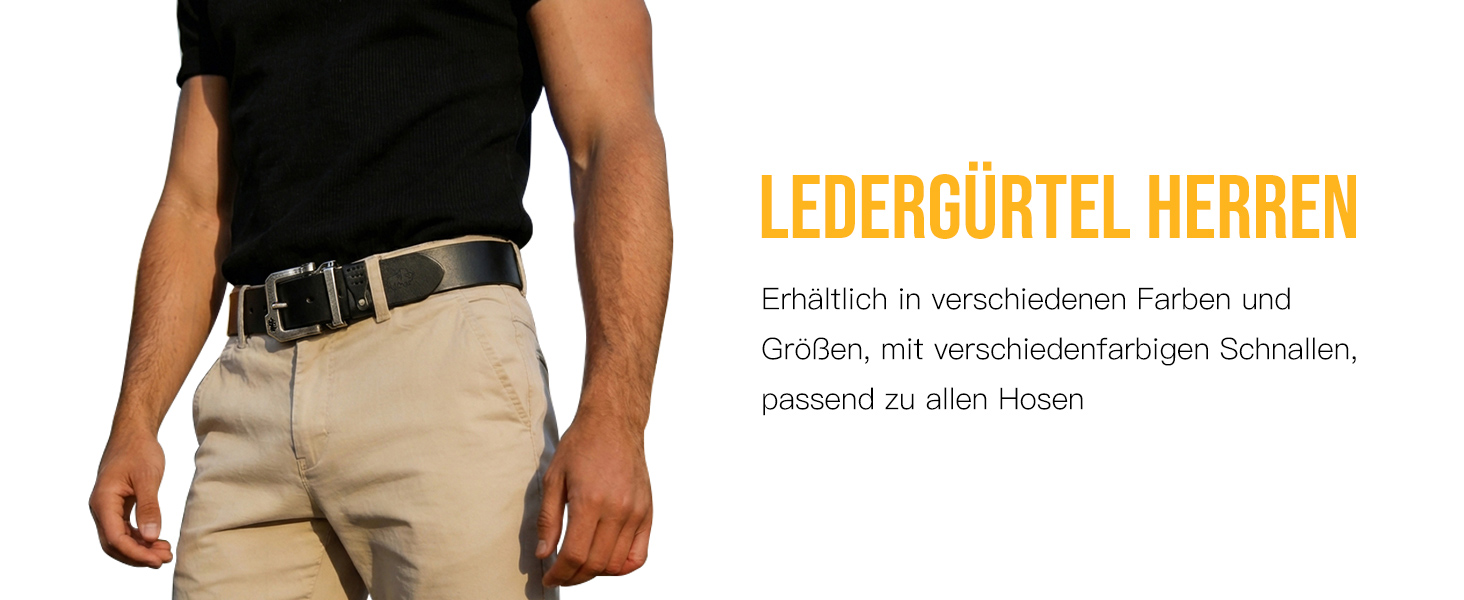 Чоловічий шкіряний ремінь BISON DENIM для джинсів та бізнес-стилю, ретро-дизайн, ширина 38 мм, довжина 130 см, чорний (W71694-2bm-black)